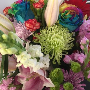 Elegant Florist - Rainbow roses on day of arrival (past peak already) - Florists Near Me - Brooklyn, New York