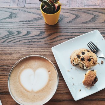 Revocup Lenexa Coffee Shop - Red bone mocha and a chocolate chip scone. - Coffee & Tea Near Me - Lenexa, Kansas
