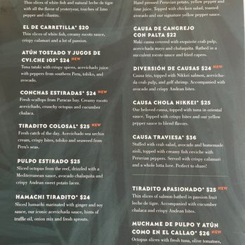 CVI.CHE 105 - Menú - Peruvian Near Me - Miami, Florida