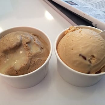 Morgenstern's - Left: Vietnamese coffee topped w a drizzle of condensed milk. Perfect!! Right: salted pretzel caramel - Ice Cream & Frozen Yogurt Near Me - New York, New York Morgenstern's - Left: Vietnamese coffee topped w a drizzle of condensed milk. Perfect!! Right: salted pretzel caramel - Ice Cream & Frozen Yogurt Near Me - New York, New York