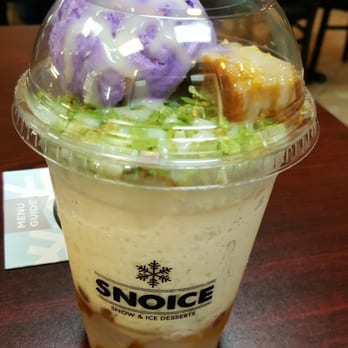 Snoice - Custom halo-halo (mix-mix) with ube ice cream, leche flan, condenced milk, and morw yummies! - Bubble Tea Near Me - Spring Valley, California Snoice - Custom halo-halo (mix-mix) with ube ice cream, leche flan, condenced milk, and morw yummies! - Bubble Tea Near Me - Spring Valley, California