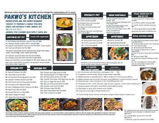 Menu photo 1 Pakwo’s Kitchen Santa Ana, CA Menu photo 1 Pakwo’s Kitchen Santa Ana, CA