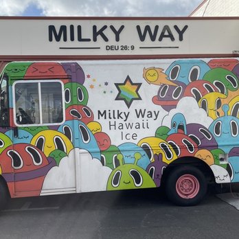 Milky Way Hawaii Ice - Most of the parking belongs to San Nicolas Chicharon & Sausage establishment - Shaved Ice Near Me - Honolulu, Hawaii Milky Way Hawaii Ice - Most of the parking belongs to San Nicolas Chicharon & Sausage establishment - Shaved Ice Near Me - Honolulu, Hawaii