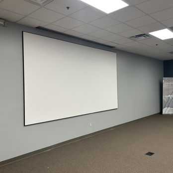 Pacific Security Solutions - 180" permanent projector screen. Need a projector installed in your classroom/ office. We have you covered no matter how big or small - Security Systems Near Me