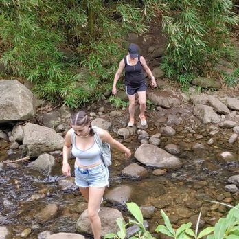 Makamaka’ole Stream Hike - An example of what the water crossing is like, the challenge varies depending on the rainfall that morning, on this day it was not too bad. - Hiking Near Me Makamaka’ole Stream Hike - An example of what the water crossing is like, the challenge varies depending on the rainfall that morning, on this day it was not too bad. - Hiking Near Me