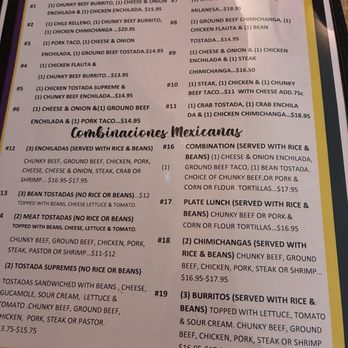 Little Cancun - Franklin - Combo Menu - Mexican Near Me - Franklin, Wisconsin