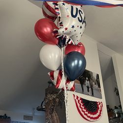 Small flag balloons purchased from Dollar store