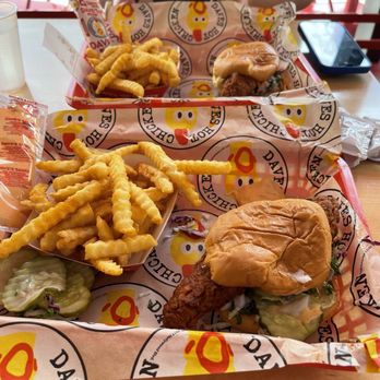 Dave's Hot Chicken - #4 slider with fries - Chicken Shop Near Me - Los Angeles, California Dave's Hot Chicken - #4 slider with fries - Chicken Shop Near Me - Los Angeles, California