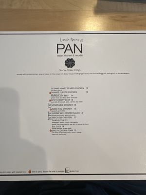 Menu photo 1 Pan Asian Kitchen & Noodle Dallas, TX Menu photo 1 Pan Asian Kitchen & Noodle Dallas, TX
