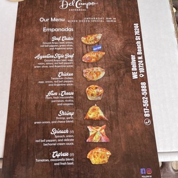 Del Campo Empanadas - Pictures on each item included. Each roll is different so you know which is which by the picture - Argentine Near Me - Fort Worth, Texas