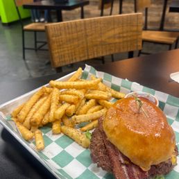 BBQ BACON CHEESEBURGER AND FRIES BBQ BACON CHEESEBURGER AND FRIES