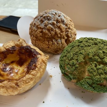 Bibble & Sip - Thai Tea Cookies & Cream Puff, Matcha White Chocolate Cream Puff, and Egg Tart - Coffee & Tea Near Me - New York, New York