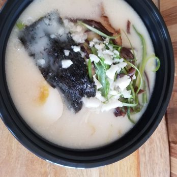 Fujiya Ramen - Tonkatsu ramen in takeout bowl. - Ramen Near Me - Camas, Washington Fujiya Ramen - Tonkatsu ramen in takeout bowl. - Ramen Near Me - Camas, Washington