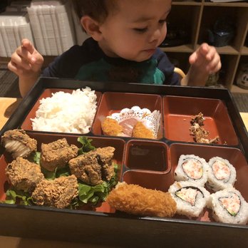 Sushi Sam - Kids Chicken Kara Age minus the salad - Japanese Near Me - Southlake, Texas