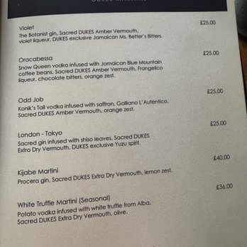 DUKES BAR - Lounges Near Me - London, XGL