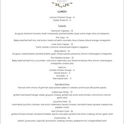 Carp Kitchen & Grocery - Lunch Menu