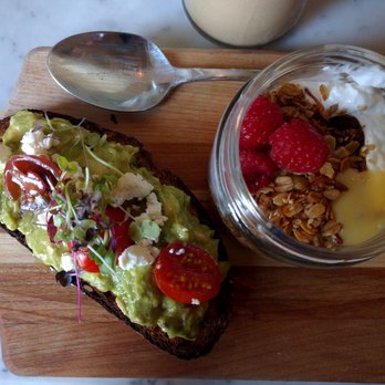 Bluestone Lane Upper West Side Café - Brekkie Board - avocado smash and granola yogurt - Coffee & Tea Near Me - New York, New York Bluestone Lane Upper West Side Café - Brekkie Board - avocado smash and granola yogurt - Coffee & Tea Near Me - New York, New York