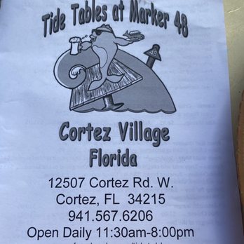 Tide Tables - Menu - Seafood Near Me - Cortez, Florida Tide Tables - Menu - Seafood Near Me - Cortez, Florida