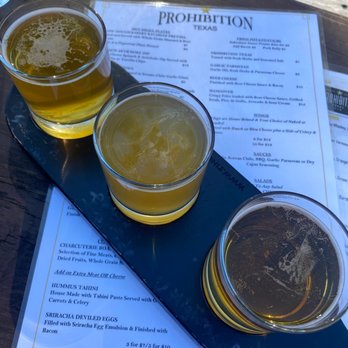 Prohibition Texas - Flight of beers: Favorite - Sneeky snake - Bars Near Me - Spring, Texas Prohibition Texas - Flight of beers: Favorite - Sneeky snake - Bars Near Me - Spring, Texas