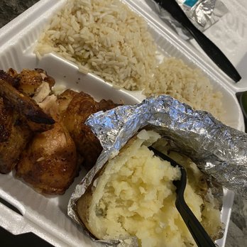 Chicken Maison - 1/4 chicken original with white rice and baked potatoe - Mediterranean Near Me - Redondo Beach, California Chicken Maison - 1/4 chicken original with white rice and baked potatoe - Mediterranean Near Me - Redondo Beach, California