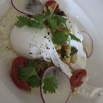 Gather - Poached eggs with pork shoulder ragout and white grits - New American Near Me - Berkeley, California Gather - Poached eggs with pork shoulder ragout and white grits - New American Near Me - Berkeley, California