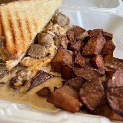 Cafe Bravado - Sausage Biscuits with Gravy N Hash Browns