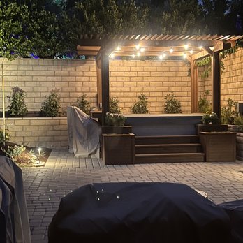 SRG Construction - This is our spa pergola that Steve and Alfred designed and built from scratch. - General Contractors Near Me