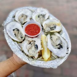Sayle's Seafood - Poco Meadow - medium-large oysters with medium salinity, and earthy-cucumber finish