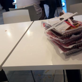 Smashburger - The only free table had trash on it and crumbs on the seats. - Burgers Near Me - Port Washington, New York Smashburger - The only free table had trash on it and crumbs on the seats. - Burgers Near Me - Port Washington, New York