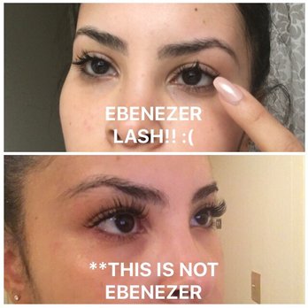 Ebenezer Eyelash Extension - Above is Ebenezer application, below are PROPERLY applied lashes from Pink Lash. Both taken 1 day after. - Eyelash Service Near Me - New York, New York