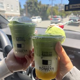 mango matcha, strawberry matcha