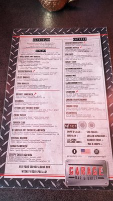 Menu photo 2 Ada Garage Bar & Grill Ada, MI Menu photo 2 Ada Garage Bar & Grill Ada, MI