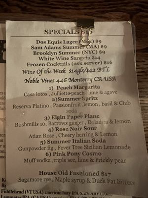 Menu photo 1 The Elgin New York, NY Menu photo 1 The Elgin New York, NY