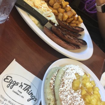 Eggs 'n Things - Waikiki Beach Eggspress - Healthy alternative breakfast - chicken mango sausage with egg whites and potatoes. - Breakfast & Brunch Near Me - Honolulu, Hawaii