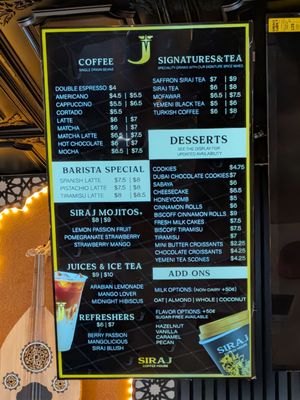 Menu photo 1 Siraj Coffee House Visalia, CA Menu photo 1 Siraj Coffee House Visalia, CA