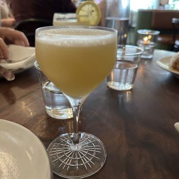 Bettina - Pisellino Sour cocktail (grows on you with time, couldn't taste walnuts) - Pizza Near Me - Santa Barbara, California