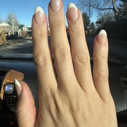 French manicure with sparkles