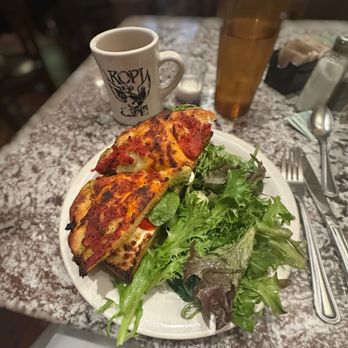 Kopi A Travelers Cafe - Roasted Red Pepper & Goat Cheese Focaccia Sandwich - Coffee & Tea Near Me - Chicago, Illinois Kopi A Travelers Cafe - Roasted Red Pepper & Goat Cheese Focaccia Sandwich - Coffee & Tea Near Me - Chicago, Illinois