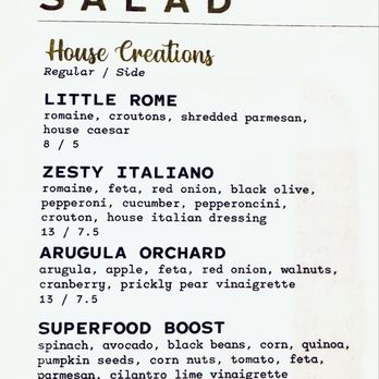 Urban Pine Eatery - Salads - pricing at menu items as of 2/28/26 - Pizza Near Me - Flagstaff, Arizona