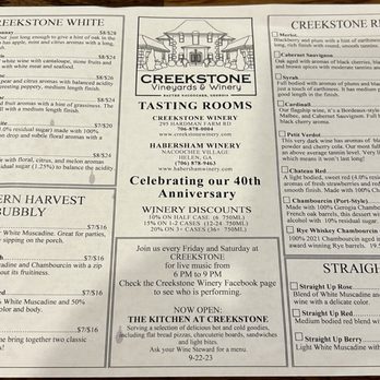Creekstone Winery - Wine selection list part 2 - Wine Tasting Room Near Me - Sautee Nacoochee, Georgia Creekstone Winery - Wine selection list part 2 - Wine Tasting Room Near Me - Sautee Nacoochee, Georgia