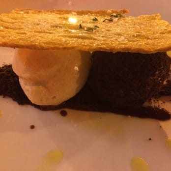 Jaleo - Pan con chocolate. Chocolate flan, brioche ice cream, olive oil, crisp bread. 5 stars! - Spanish Near Me - Washington, DC, District of Columbia