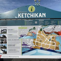 City of Ketchikan - This Ketchikan Sign highlights points of interest around town.