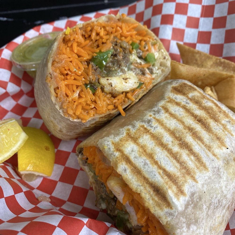 Fatima’s Grill - Steak & Shrimp Burrito - Mediterranean Near Me - Long Beach, California