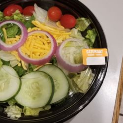 Mazzio's Pizza - Day old salad... made on Saturday and sold on Sunday. Went straight into the trash.