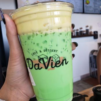 Da Vien Coffee - Pandan milk tea with egg creme - Desserts Near Me - Westminster, California
