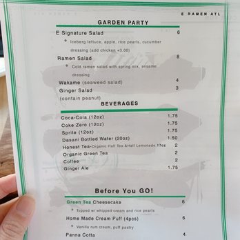 E Ramen + - Menu - Ramen Near Me - Atlanta, Georgia