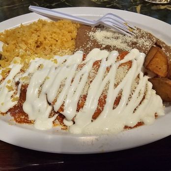Tacos DF - 3 enchilada plate with beans and rice - Mexican Near Me - South Gate, California Tacos DF - 3 enchilada plate with beans and rice - Mexican Near Me - South Gate, California