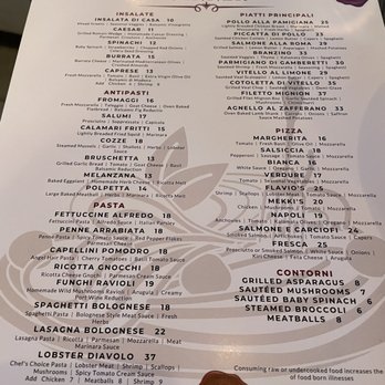 Flavio Restaurant DC - Dinner Menu - Italian Near Me - Washington, DC, District of Columbia