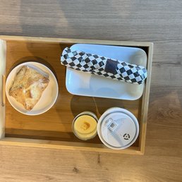 Egg puff , coffee