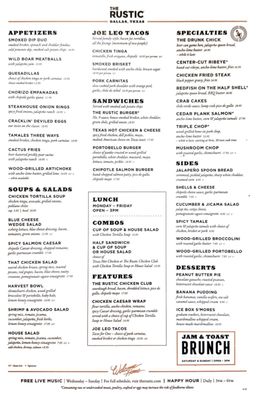 Menu photo 2 The Rustic Dallas, TX Menu photo 2 The Rustic Dallas, TX